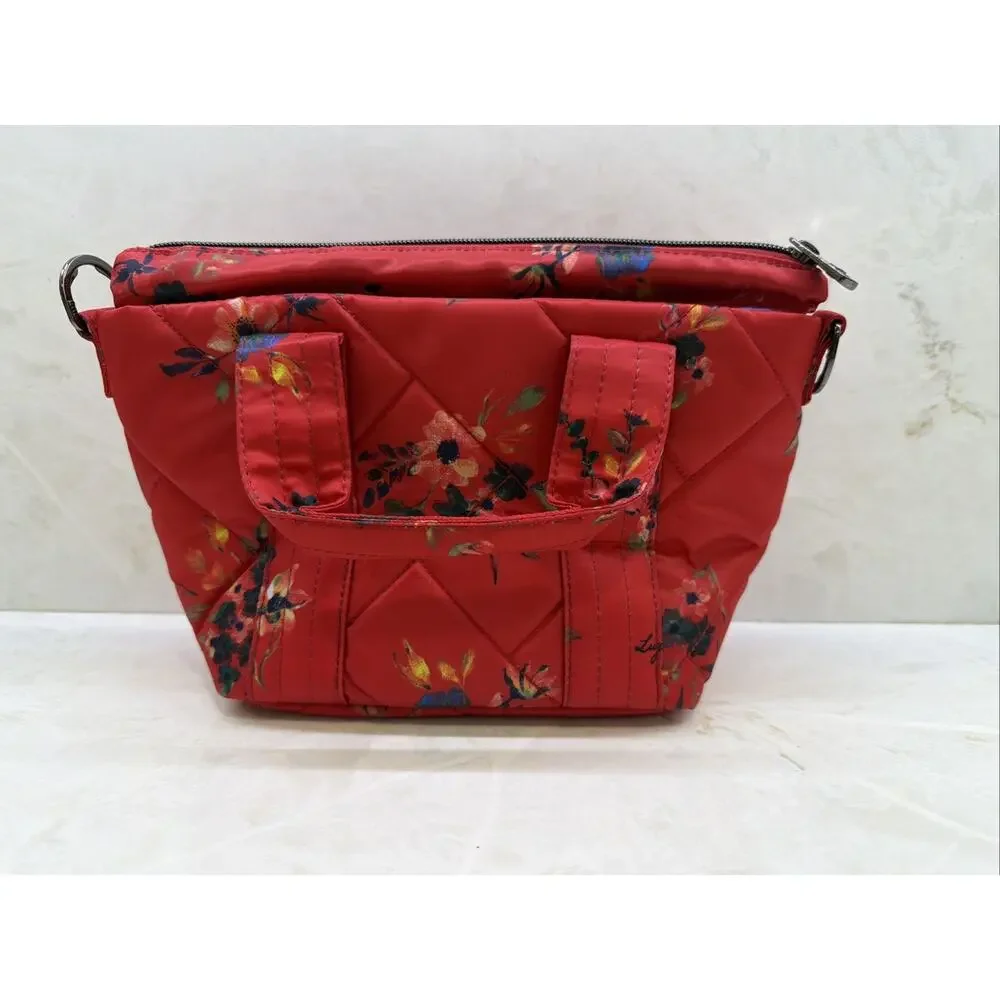 Lug Dory Mini Crossbody Bag Bouquet Red Floral Top Handle Travel Purse NWOT
